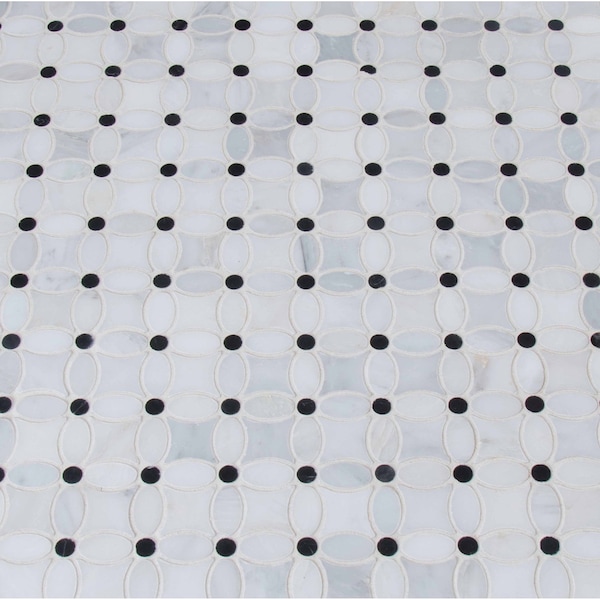 Msi Florita 13.2 In. X 13.2 In. X 10 Mm Polished Marble Mesh-Mounted Mosaic Tile, 10PK - ZOR-MD-0124