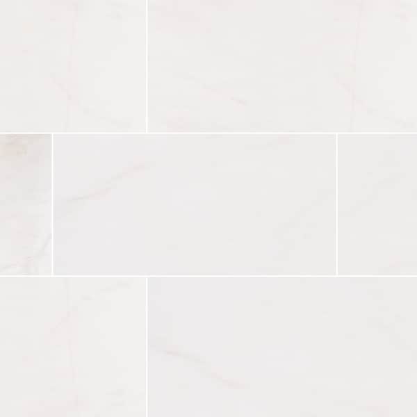 Msi Bianco Dolomite Bevelled 12 In. X 24 In. Polished Marble Floor And Wall Tile, 5PK - ZOR-NS-0045