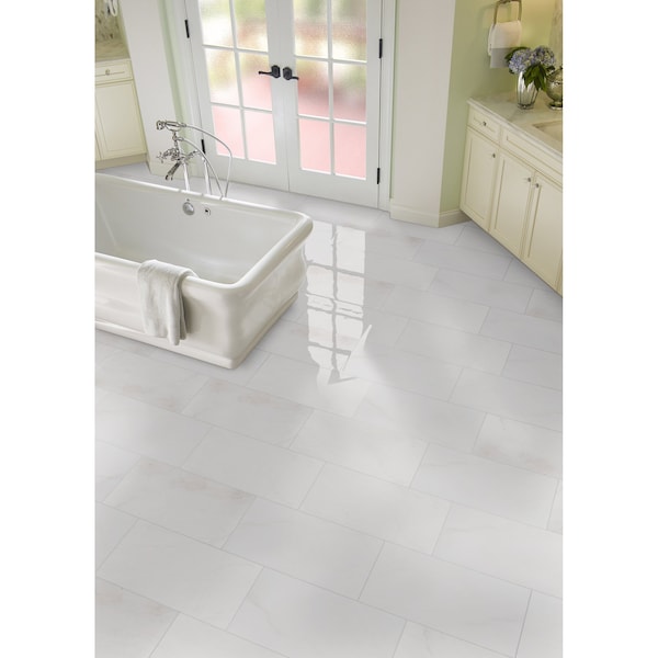 Msi Bianco Dolomite Bevelled 12 In. X 24 In. Polished Marble Floor And Wall Tile, 5PK - ZOR-NS-0045
