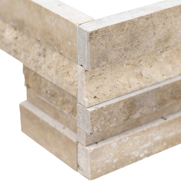 Msi Rockmount Casa Blen 3D Ledger Panel 6 In. X 18 In. Natural Multi Finishtravertine Wall Tile, 4PK - ZOR-PNL-0081