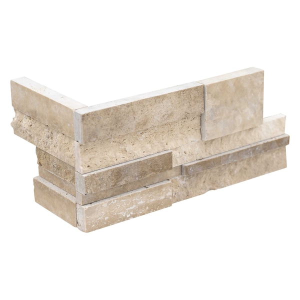 Msi Rockmount Casa Blen 3D Ledger Panel 6 In. X 18 In. Natural Multi Finishtravertine Wall Tile, 4PK - ZOR-PNL-0081