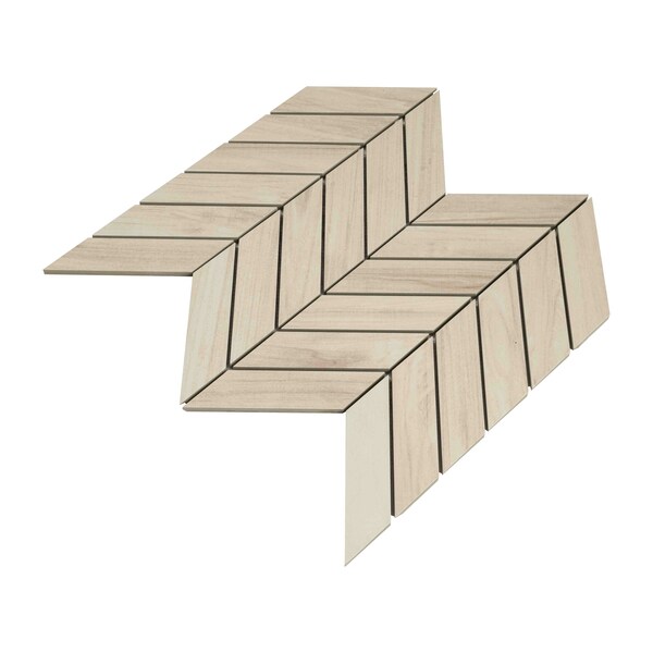 Msi Havenwood Dove Chevron 12 In. X 15 In. X 9Mm Glazed Porcelain Mesh-Mounted Mosaic Tile, 8PK - ZOR-PT-0314