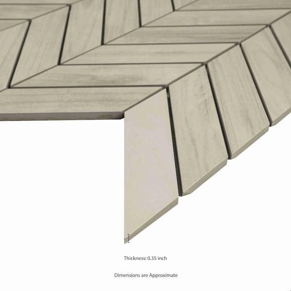 Msi Havenwood Dove Chevron 12 In. X 15 In. X 9Mm Glazed Porcelain Mesh-Mounted Mosaic Tile, 8PK - ZOR-PT-0314