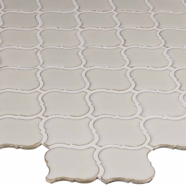 Msi Bianco Arabesque 9.84 In. X 10.63 In. X 6 Mm Glazed Ceramic Mesh-Mounted Mosaic Tile, 15PK - ZOR-MD-0449