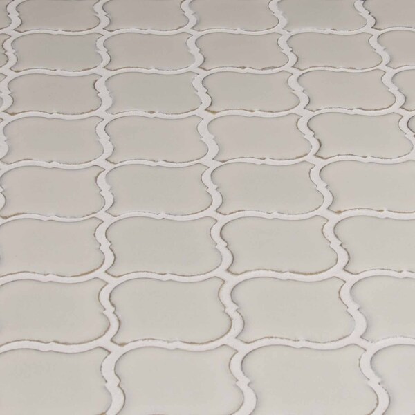 Msi Bianco Arabesque 9.84 In. X 10.63 In. X 6 Mm Glazed Ceramic Mesh-Mounted Mosaic Tile, 15PK - ZOR-MD-0449