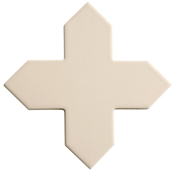 Apollo Tile Seville 5 x 5 in. Matte Ecru Taupe Porcelain Cross Wall and Floor Tile 5.31 sq ft/case, 34PK - TNG88CRTPEA