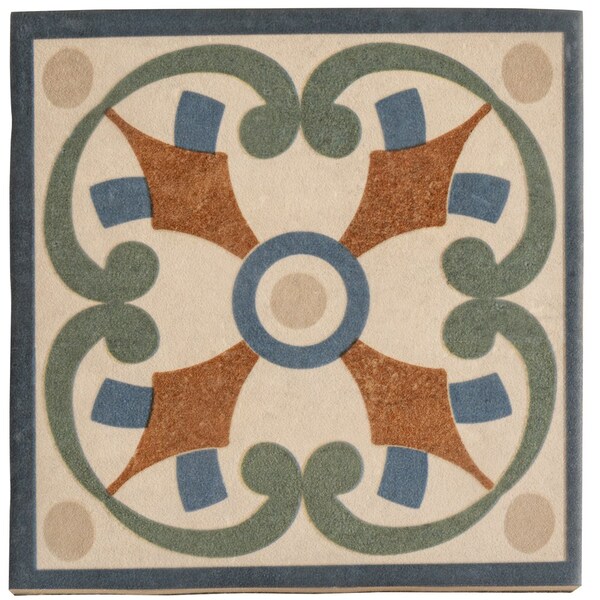 Apollo Tile 6x6 in. Matte Terracotta Blue, Green Porcelain Square Wall and Floor Tile 4.65 sq ft/case, 19PK - UMB88FIODOTA