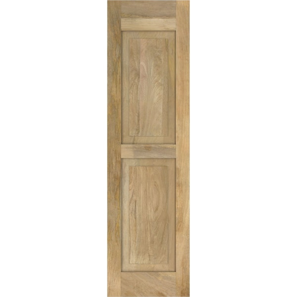Ekena Millwork Americraft 2 Equal Flat Panel Exterior Real Wood Shutters, RW101FP15X77UNH, PR - RW101FP15X77UNH