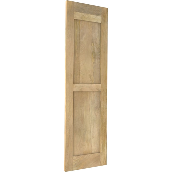 Ekena Millwork Americraft 2 Equal Flat Panel Exterior Real Wood Shutters, RW101FP12X61UNH, PR - RW101FP12X61UNH