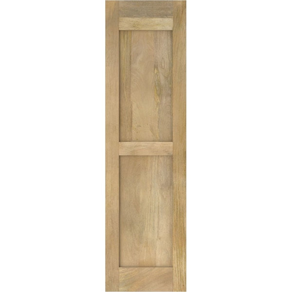 Ekena Millwork Americraft 2 Equal Flat Panel Exterior Real Wood Shutters, RW101FP15X50UNH, PR - RW101FP15X50UNH