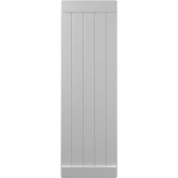 Ekena Millwork Americraft 5-Board Exterior Wood Joined Board-n-Batten Shutters w/ End Batten, ARW103BB518X46PRH - ARW103BB518X46PRH