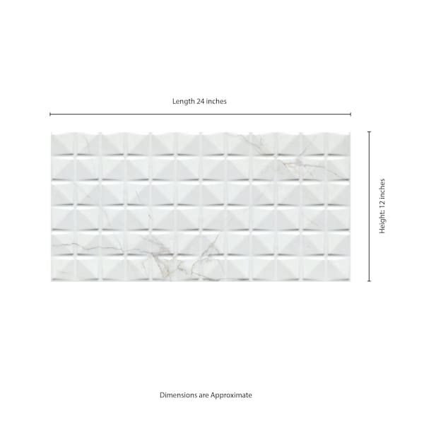 Msi Sample Dymo Calacatta Chex White  Glossy Ceramic Wall Tile - ZOR-PT-0878-SAM