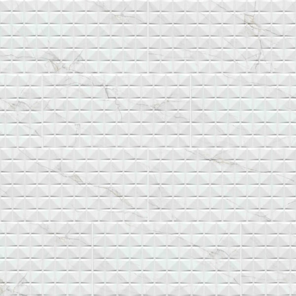 Msi Sample Dymo Calacatta Chex White  Glossy Ceramic Wall Tile - ZOR-PT-0878-SAM