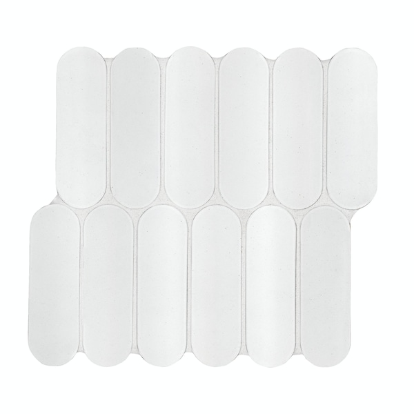 Msi Bianco Glossy Ellipse Sample Glossy Glass Mosaic Tile - ZOR-MD-0621-SAM