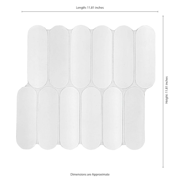 Msi Bianco Glossy Ellipse Sample Glossy Glass Mosaic Tile - ZOR-MD-0621-SAM