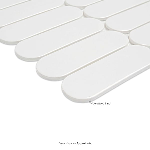Msi Bianco Glossy Ellipse Sample Glossy Glass Mosaic Tile - ZOR-MD-0621-SAM