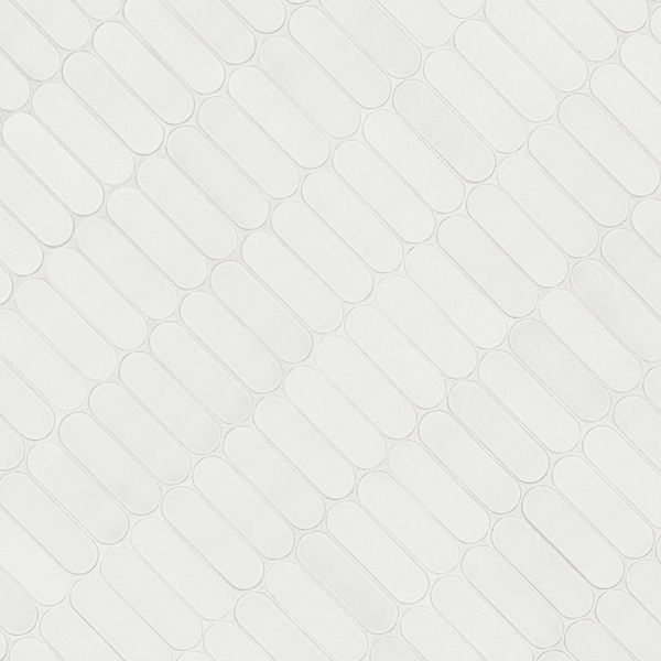Msi Bianco Glossy Ellipse Sample Glossy Glass Mosaic Tile - ZOR-MD-0621-SAM