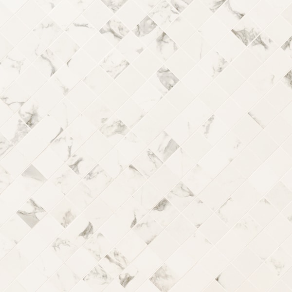 Msi Statuario 12 In. X 12 In. X 10Mm Matte Porcelain Mesh-Mounted Mosaic Floor And Wall Tile, 8PK - ZOR-PT-0146