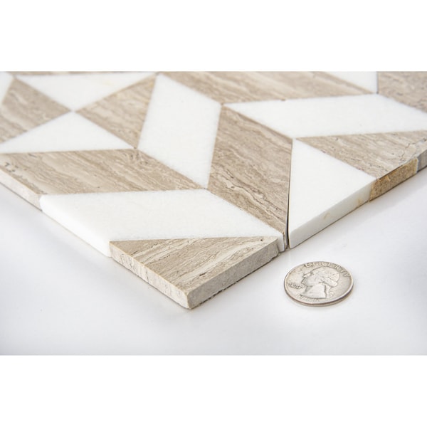 Andova Tiles SAMPLE Livmor Marble Chevron Mosaic Tile - SAM-ANDLIV178