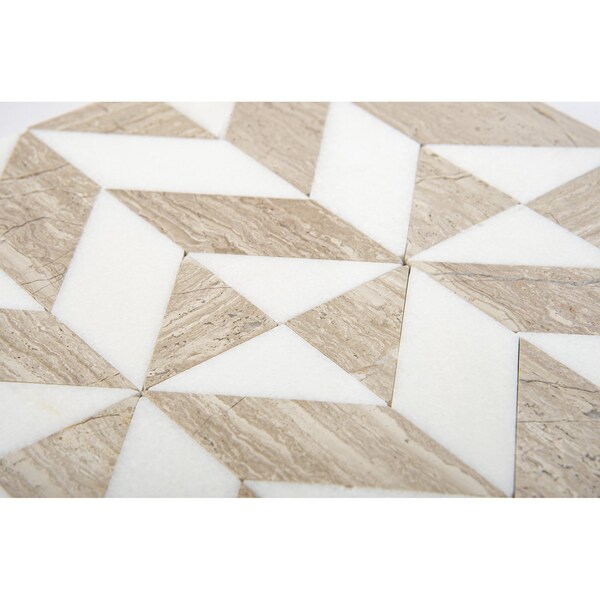 Andova Tiles SAMPLE Livmor Marble Chevron Mosaic Tile - SAM-ANDLIV178