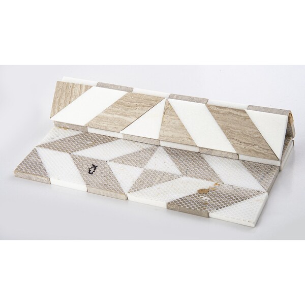 Andova Tiles SAMPLE Livmor Marble Chevron Mosaic Tile - SAM-ANDLIV178
