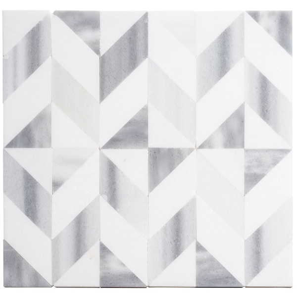 Andova Tiles SAMPLE Livmor Marble Chevron Mosaic Tile - SAM-ANDLIV178