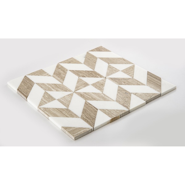 Andova Tiles SAMPLE Livmor Marble Chevron Mosaic Tile - SAM-ANDLIV178