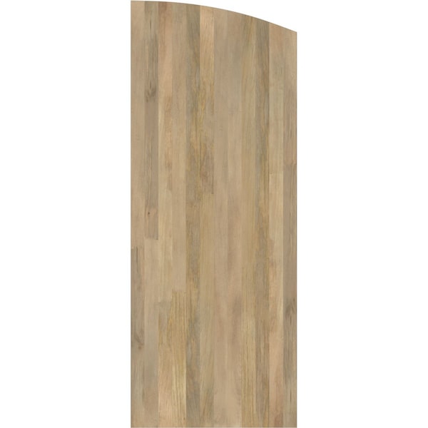 Ekena Millwork Americraft 6-Board (2 Batten) Wood Joined Board-n-Batten Shutters w/Ellipt Top, ARW101BE621X36UNH, PR - ARW101BE621X36UNH