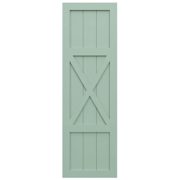 Ekena Millwork True Fit PVC Center X-Board Farmhouse Fixed Mount Shutters, Seaglass , 18W x 40H, PR - TFP107FH18X040SG