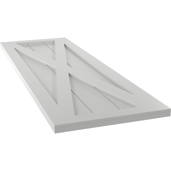 Ekena Millwork True Fit PVC Single X-Board Farmhouse Fixed Mount Shutters, Hailstorm Gray, 12W x 26H, PR - TFP001FH12X026ST