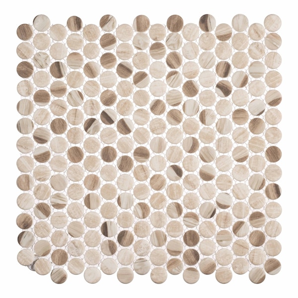 Andova Tiles SAMPLE Dexo 1 x 1 Glass Penny Round Mosaic Wall  Floor Tile - SAM-ANDDEX332