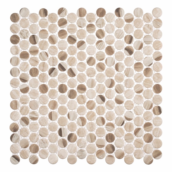 Andova Tiles SAMPLE Dexo 1 x 1 Glass Penny Round Mosaic Wall  Floor Tile - SAM-ANDDEX332
