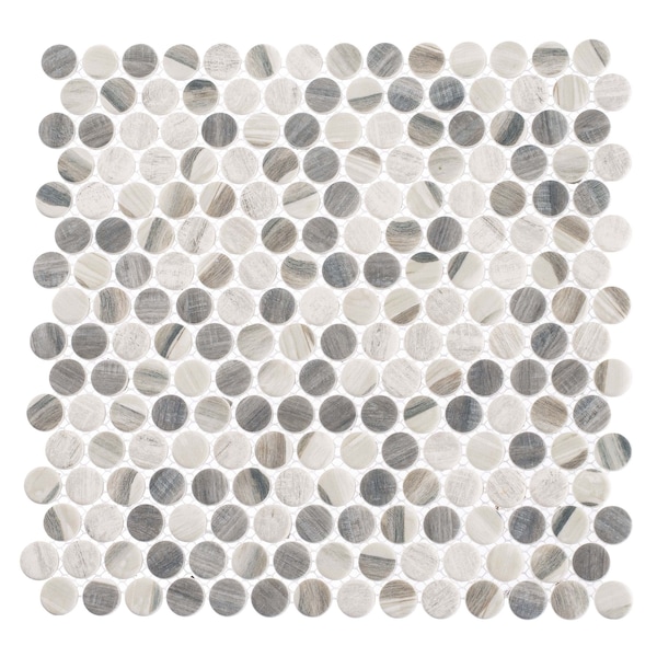Andova Tiles SAMPLE Dexo 1 x 1 Glass Penny Round Mosaic Wall  Floor Tile - SAM-ANDDEX332