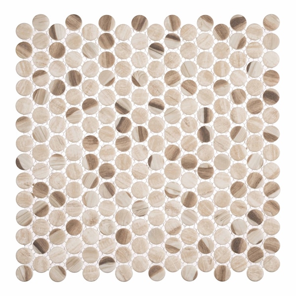 Andova Tiles SAMPLE Dexo 1 x 1 Glass Penny Round Mosaic Wall  Floor Tile - SAM-ANDDEX332