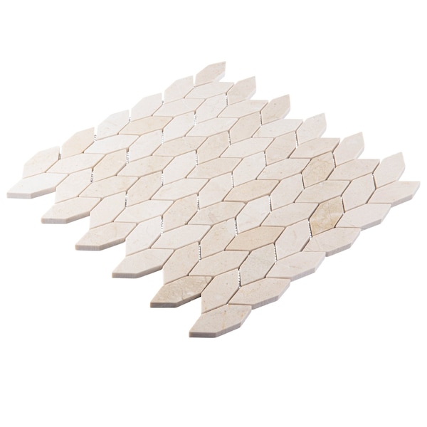 Andova Tiles SAMPLE Channing Elongated Hex 1 x 25 Marble Honeycomb Mosaic Wall  Floor Tile - SAM-ANDCHA140
