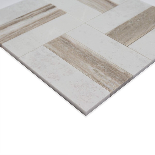 Msi Winslow Weave 12  in. X 12  in. Polished Marble Mosaic Floor And Wall Tile, 10PK - ZOR-MD-0612