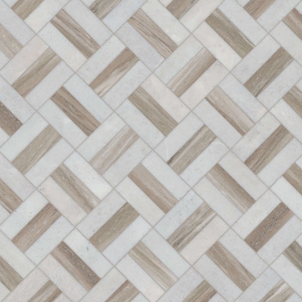 Msi Winslow Weave 12  in. X 12  in. Polished Marble Mosaic Floor And Wall Tile, 10PK - ZOR-MD-0612