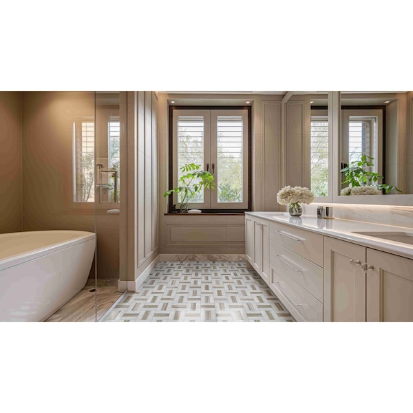 Msi Winslow Weave 12  in. X 12  in. Polished Marble Mosaic Floor And Wall Tile, 10PK - ZOR-MD-0612