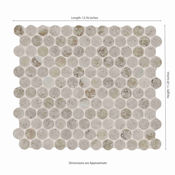 Msi Myrtle Sands Round Sample Matte Porcelain Mosaic Floor And Wall Tile - ZOR-MD-0624-SAM