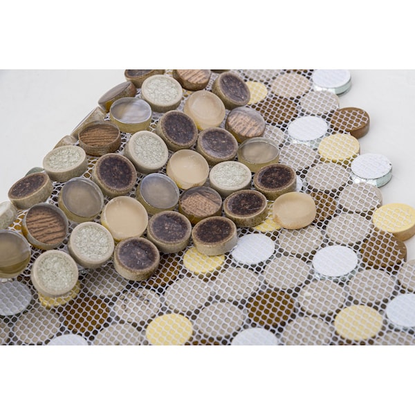 Andova Tiles SAMPLE Polka 1 x 1 Penny Round Mosaic Tile - SAM-ANDPOL214