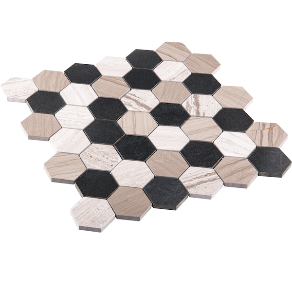 Andova Tiles SAMPLE Channing 2 x 2 Marble Honeycomb Mosaic Floor Use Tile - SAM-ANDCHA123