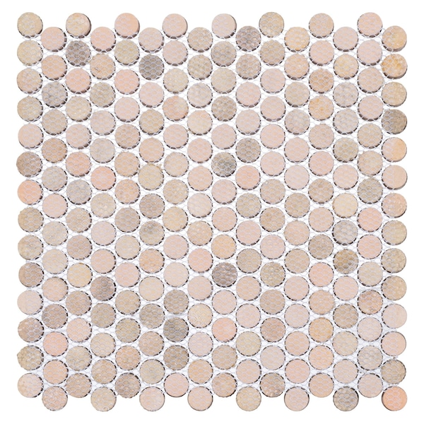 Andova Tiles SAMPLE Orb 075 x 075 Metal Penny Round Mosaic Tile - SAM-ANDORB254