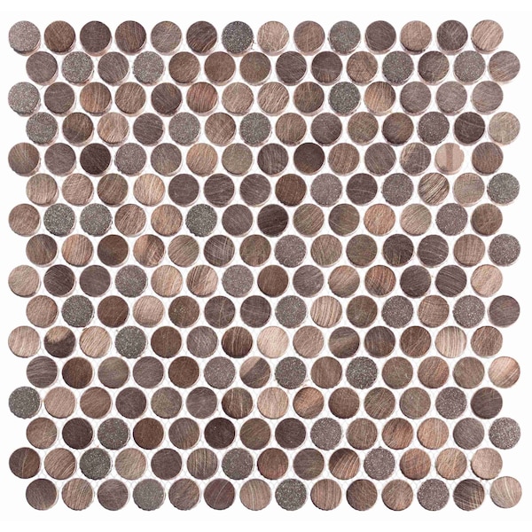 Andova Tiles SAMPLE Orb 075 x 075 Metal Penny Round Mosaic Tile - SAM-ANDORB254