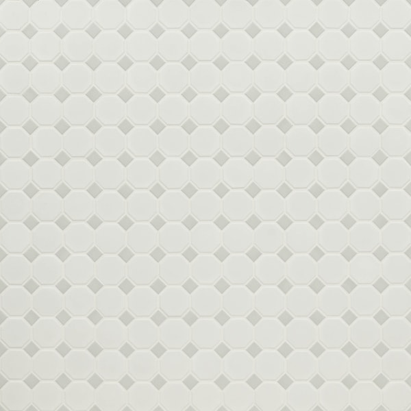 Msi White And Black Matte 12.88 In. X 12.75 In. Octagon Porcelain Mosaic Tile, 15PK - ZOR-MD-0407