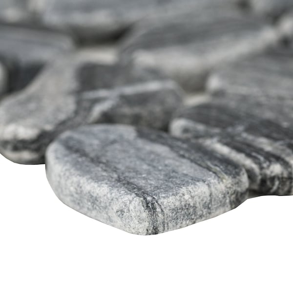 Msi Henley Pebble 12 in x 12 in Tumbled Marble Mesh Mounted Mosaic Tile, 10PK - ZOR-MD-0593