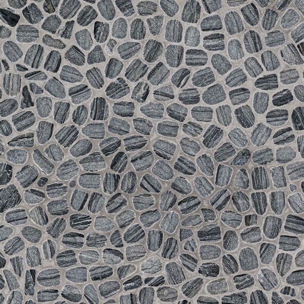 Msi Henley Pebble 12 in x 12 in Tumbled Marble Mesh Mounted Mosaic Tile, 10PK - ZOR-MD-0593