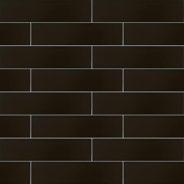 Msi Basix Black 4 in. x 16 in. Glossy Ceramic Subway Wall Tile, 25PK - ZOR-PT-0706