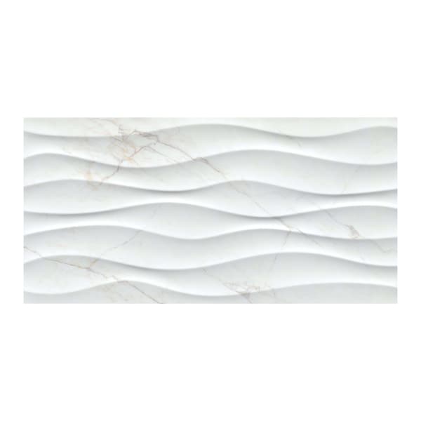 Msi Dymo Calacatta Wavy White 12in X 24in Glossy Ceramic Wall Tile, 8PK - ZOR-PT-0880
