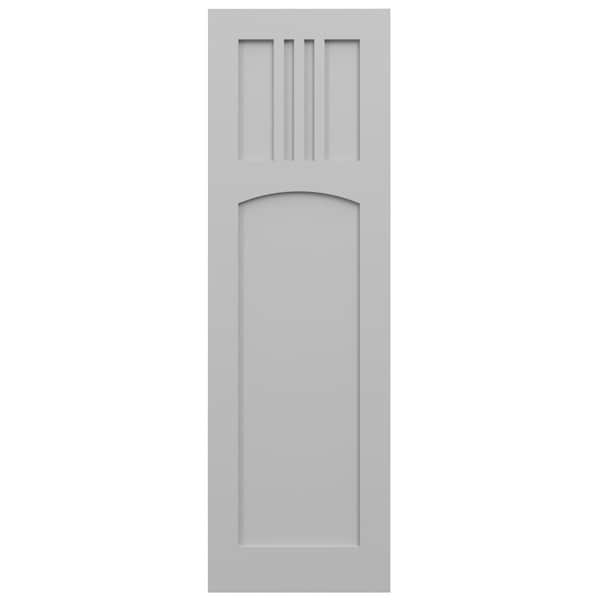 Ekena Millwork True Fit PVC San Miguel Mission Style Fixed Mount Shutters, Primed, 18"W x 40"H - TFP001SM18X040PR