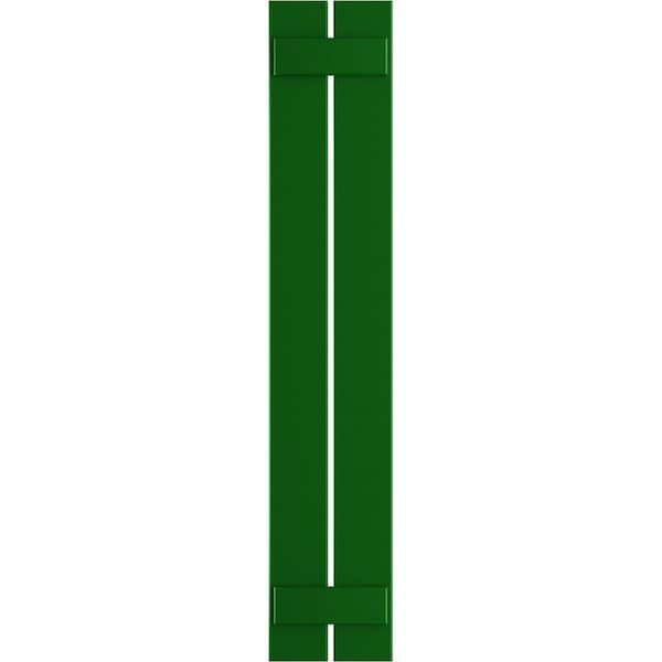 Ekena Millwork True Fit PVC Two Board Spaced Board-n-Batten Shutters, Viridian Green, 11 1/4W x 66H, PR - TFP101SBF11X066HG